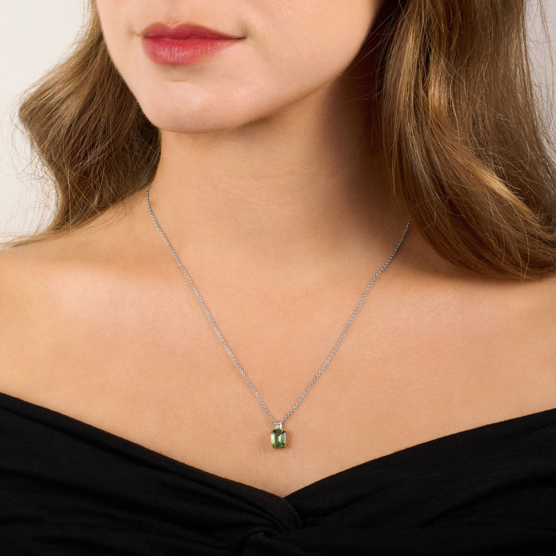 2.20cts Green Sapphire and Diamond Pendant