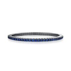 4.47cts Blue Sapphire Flex Bracelet, Black Rhodium Plated