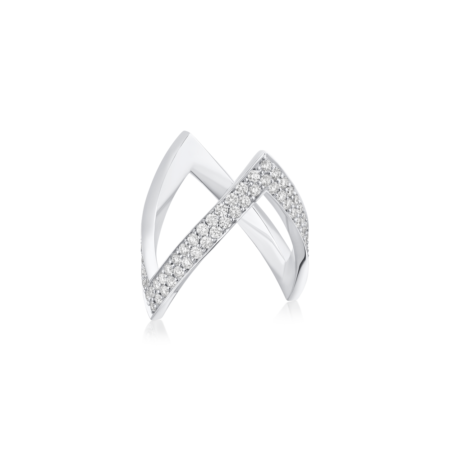1.40cts Diamond Set V Ring