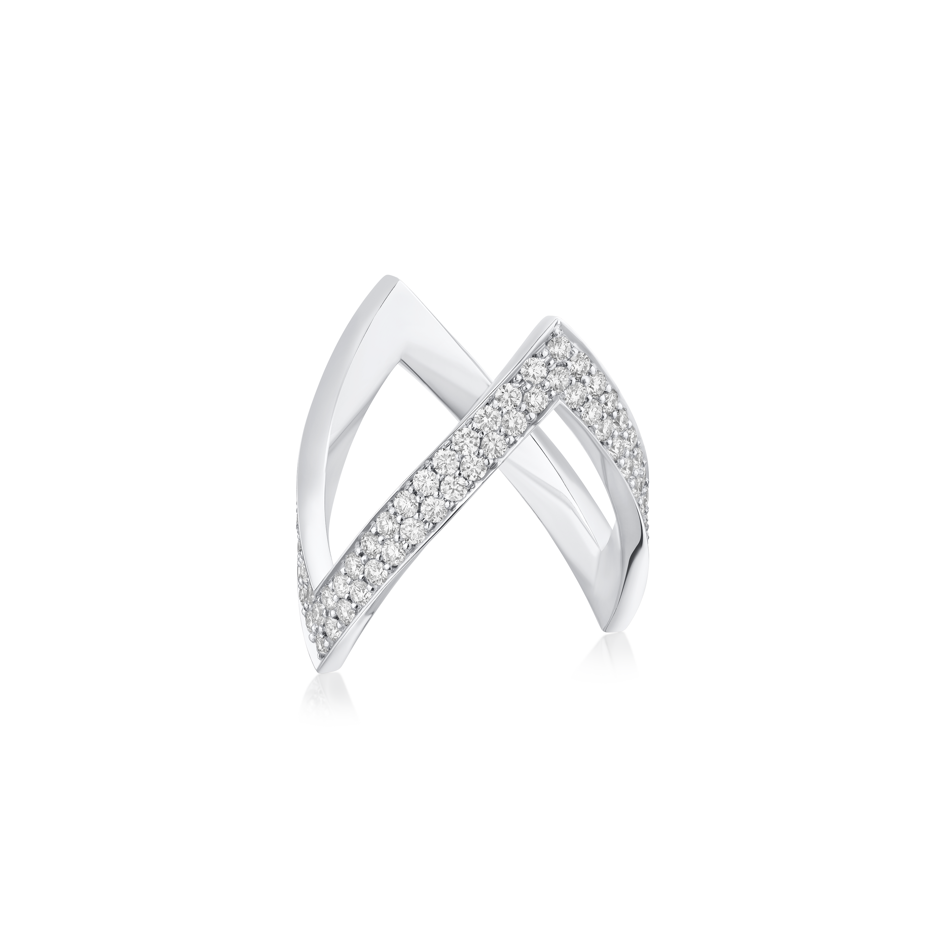1.40cts Diamond Set V Ring