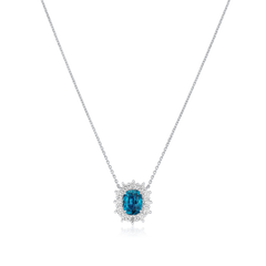 5.56cts Vivid Blue Zircon Ravello Cluster Pendant