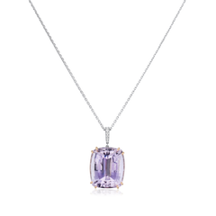 25.09cts Kunzite Pendant With A Diamond Set Bale