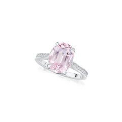 3.16cts Morganite Ring With Diamond Set Shoulders