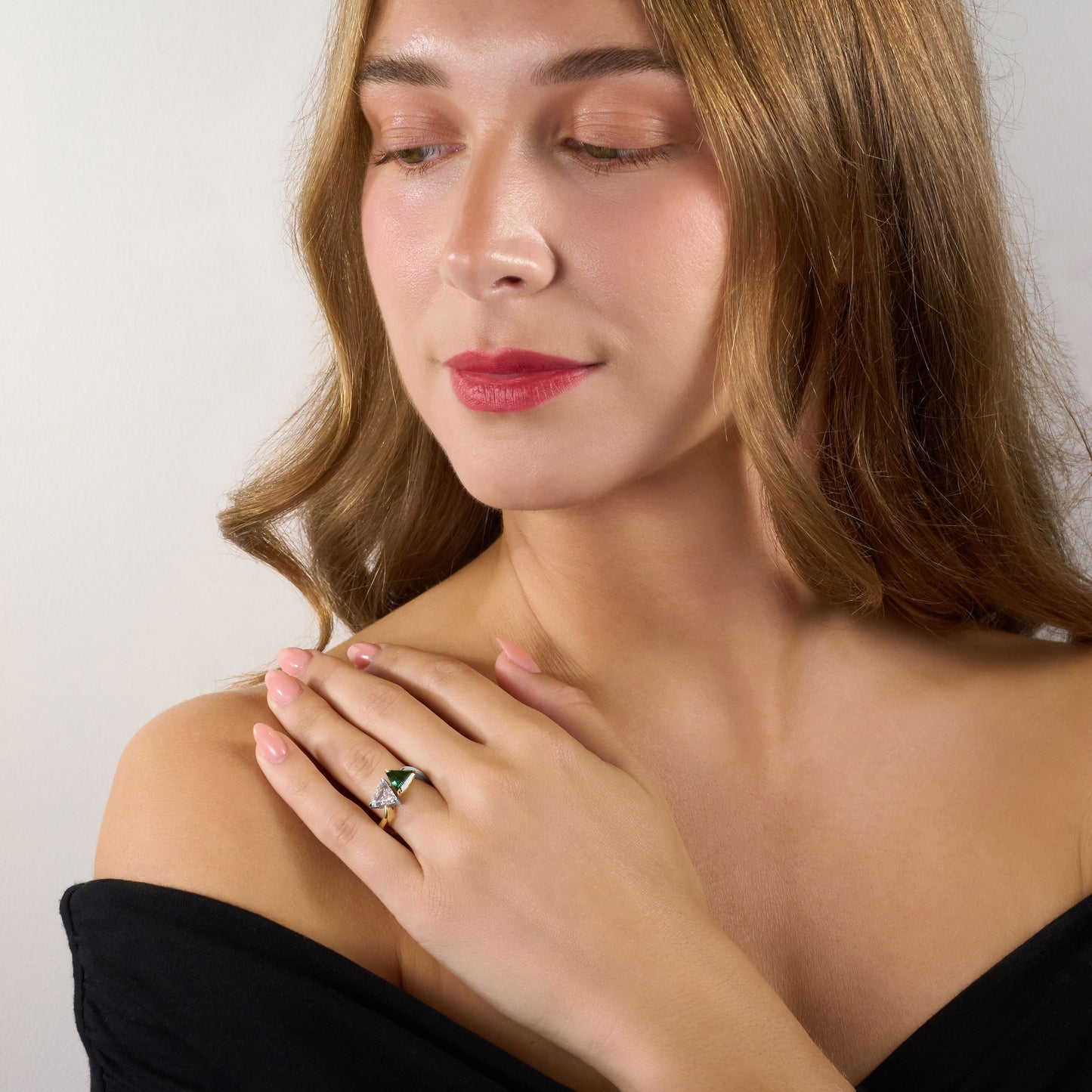 Tourmaline and Diamond 'Toi et Moi' Ring
