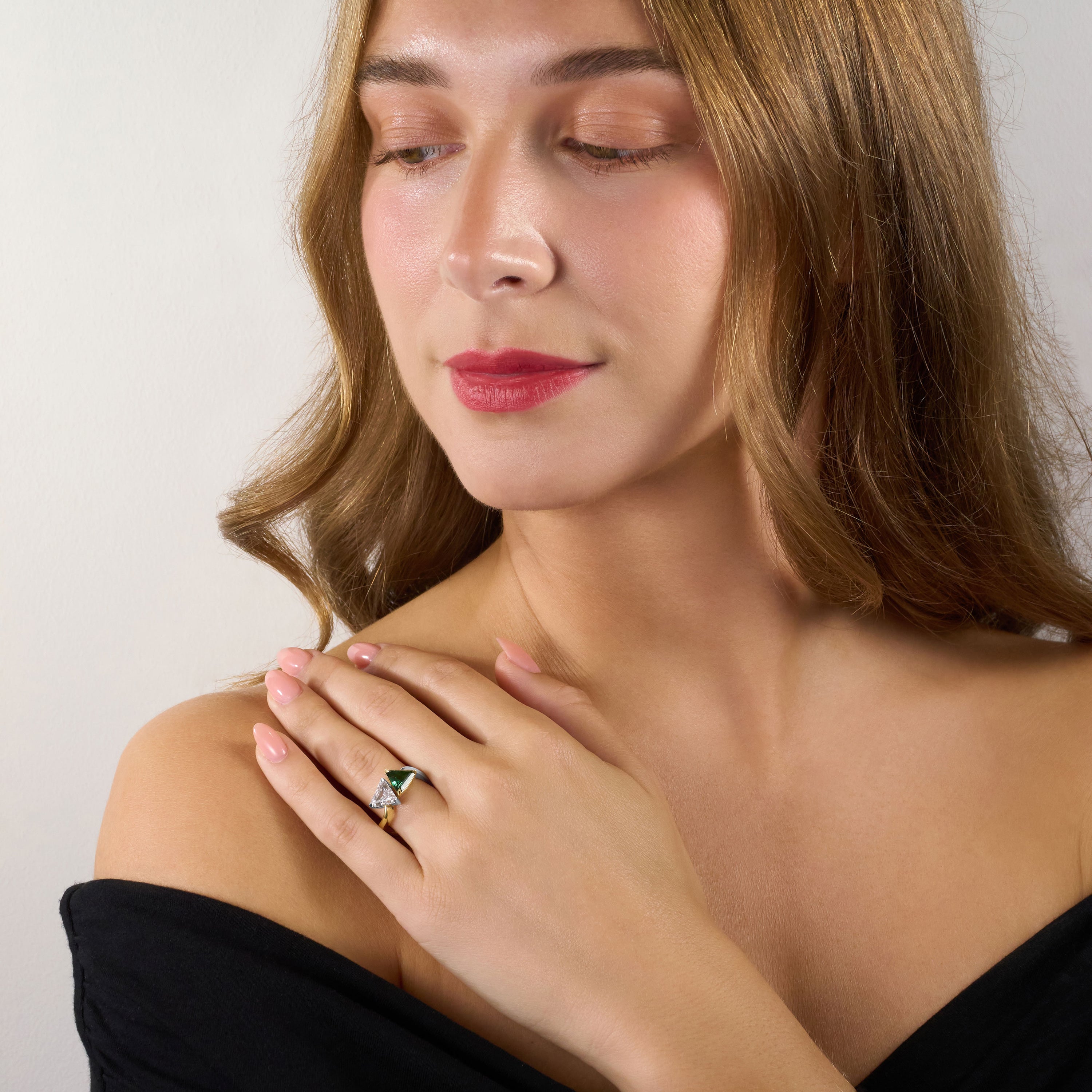 Tourmaline and Diamond 'Toi et Moi' Ring