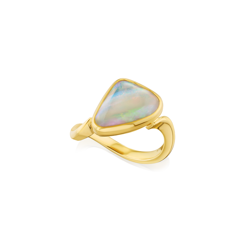 3.20cts Opal 18ct Yellow Gold Twist Ring