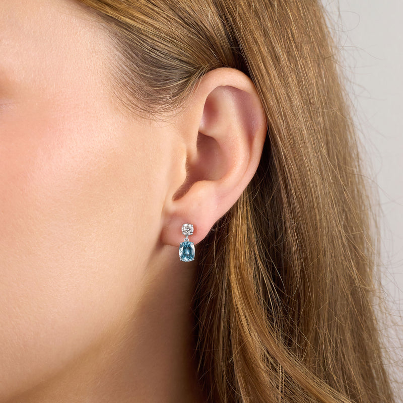 Aquamarine and Diamond Slide On/Off Earrings