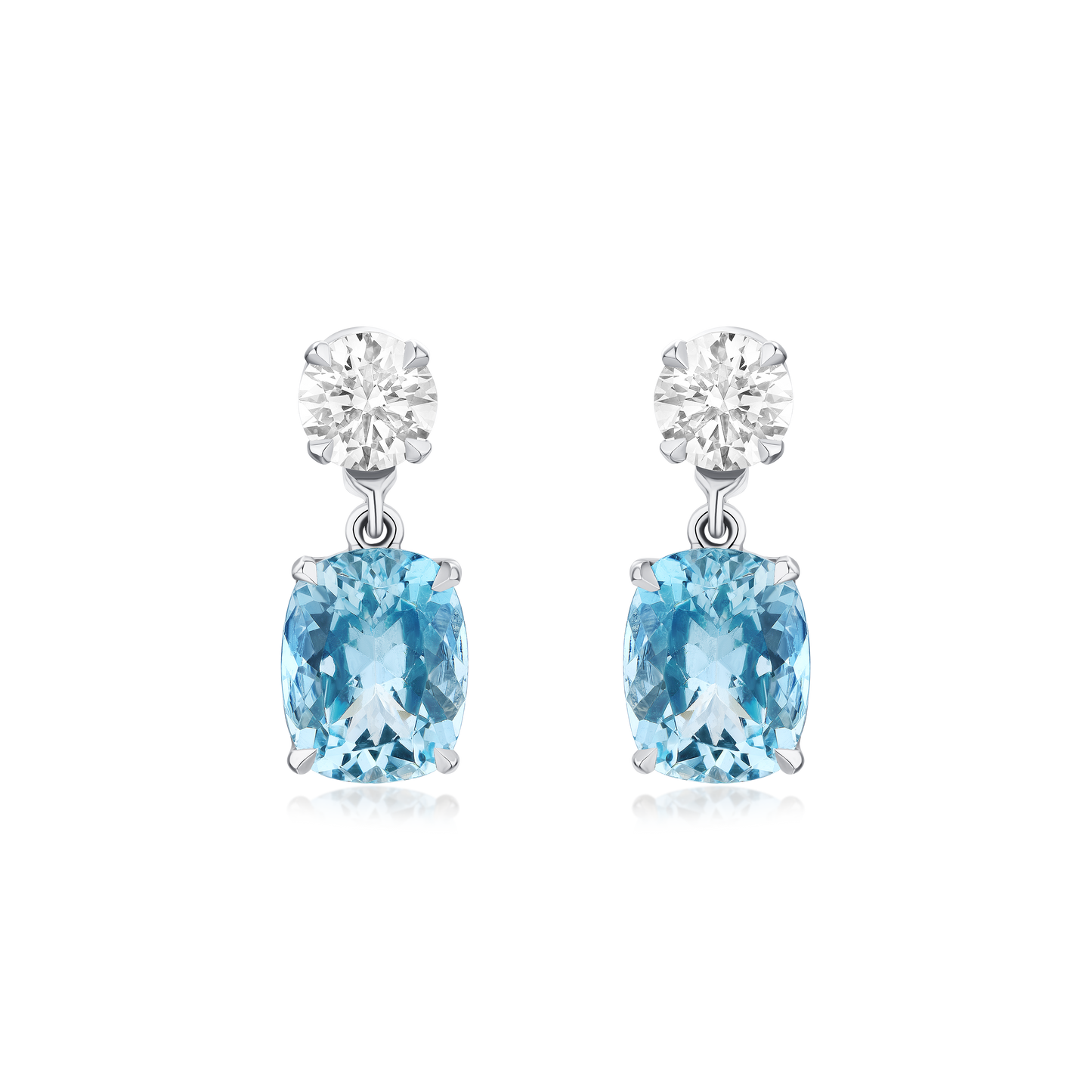 Aquamarine and Diamond Slide On/Off Earrings