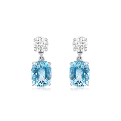 Aquamarine and Diamond Slide On/Off Earrings