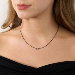 0.23ct Spectacle Set Diamond Pendant With Black Ceramic Coating