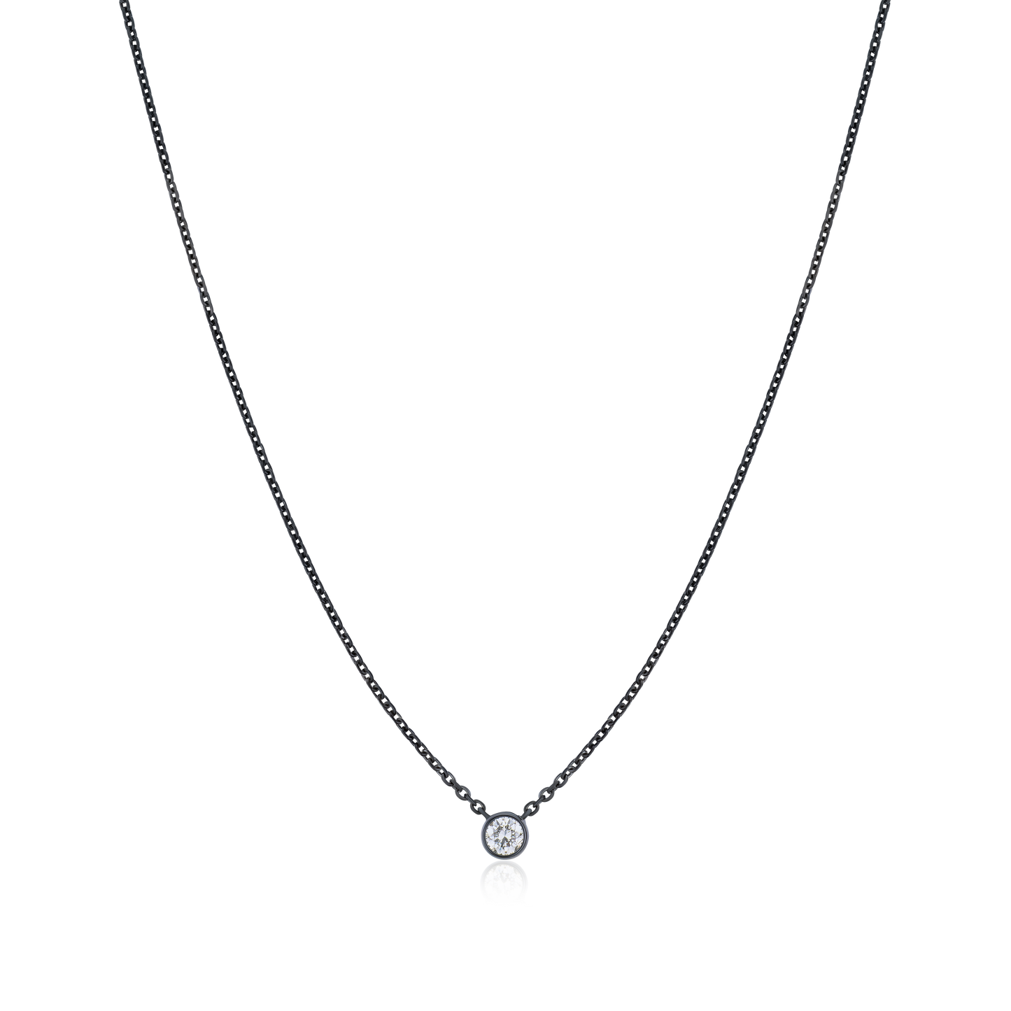 0.23ct Spectacle Set Diamond Pendant With Black Ceramic Coating