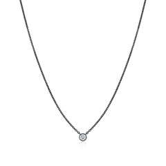 0.23ct Spectacle Set Diamond Pendant With Black Ceramic Coating