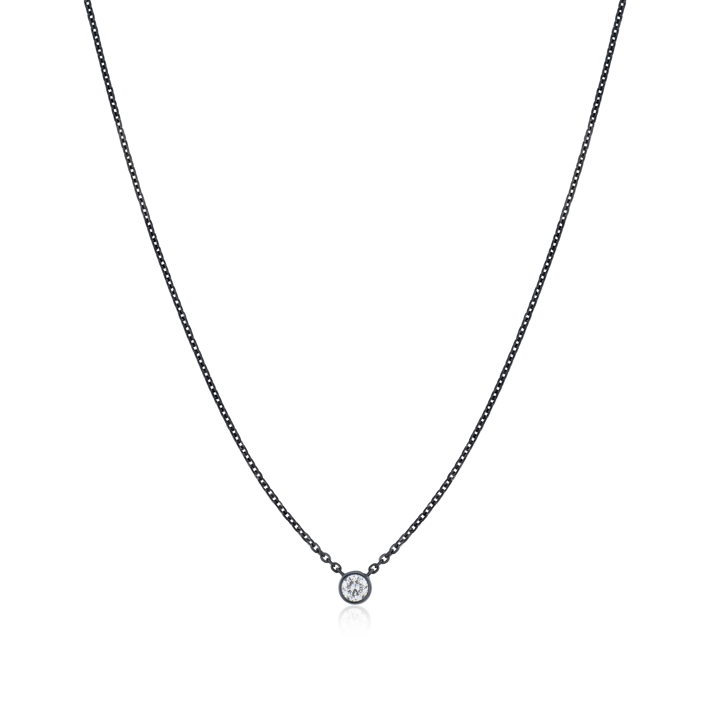 0.23ct Spectacle Set Diamond Pendant With Black Ceramic Coating