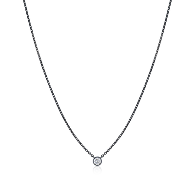 0.23ct Spectacle Set Diamond Pendant With Black Ceramic Coating