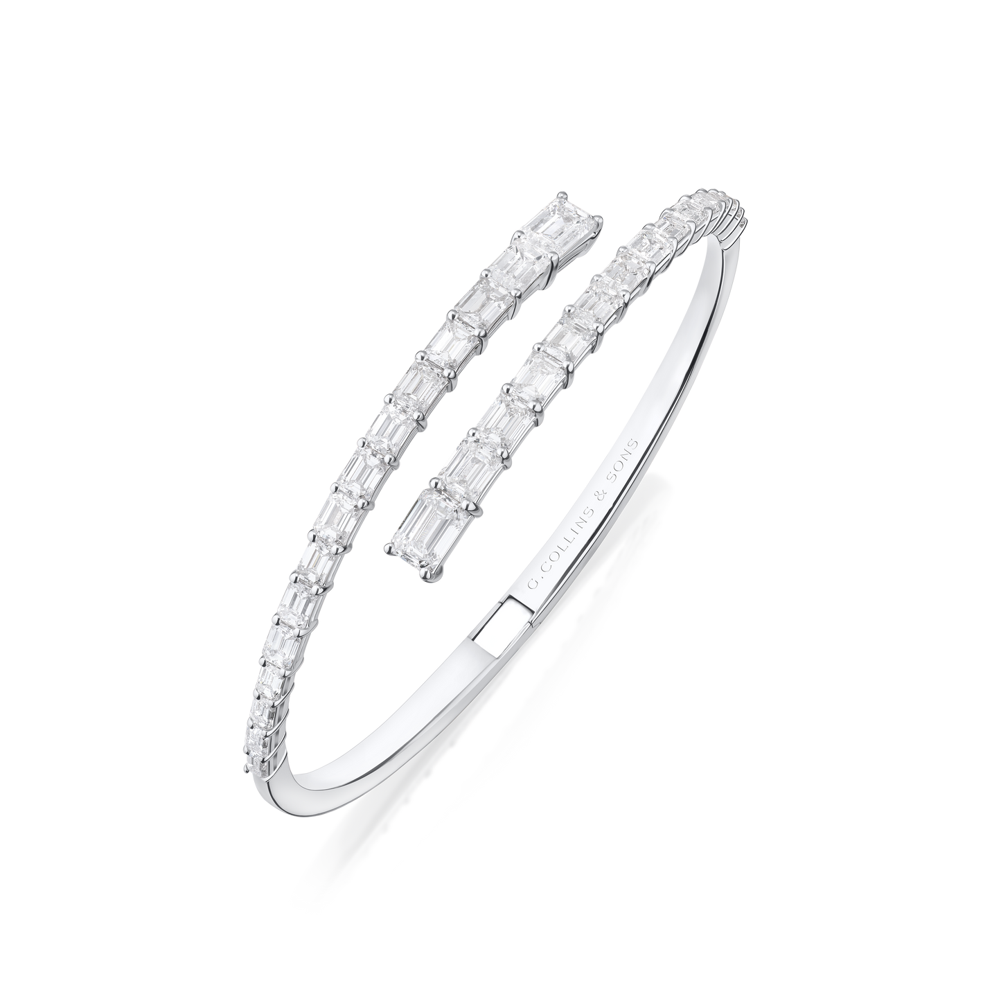 6.29ct Emerald Cut Diamond Crossover Bangle
