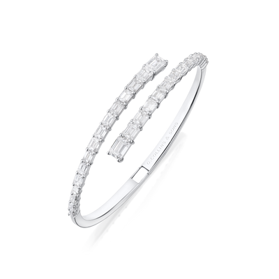6.29ct Emerald Cut Diamond Crossover Bangle