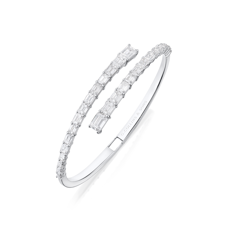 6.29ct Emerald Cut Diamond Crossover Bangle