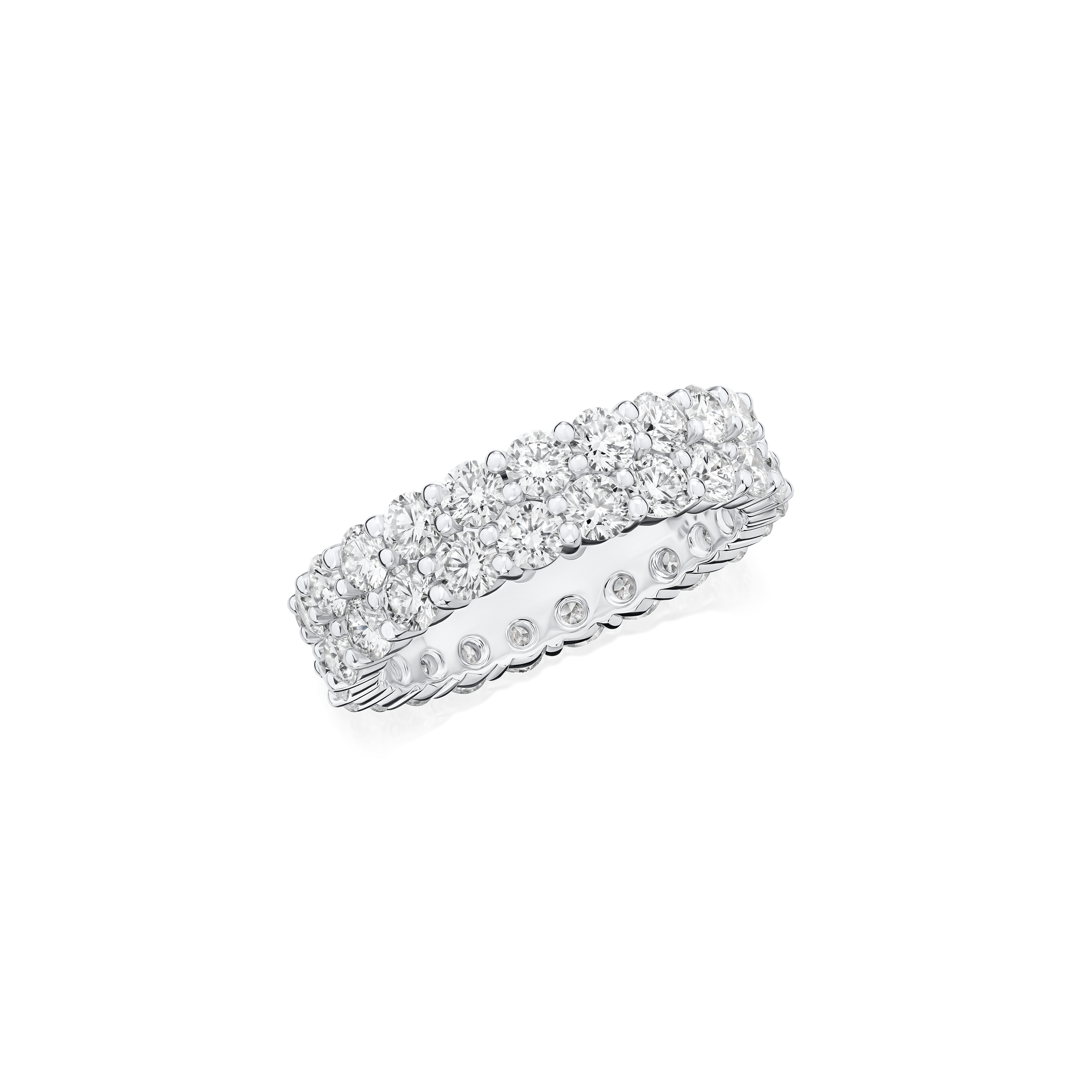 4.33ct Two Row Diamond Wave Ring