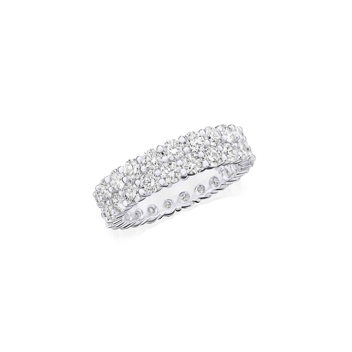 4.33ct Two Row Diamond Wave Ring
