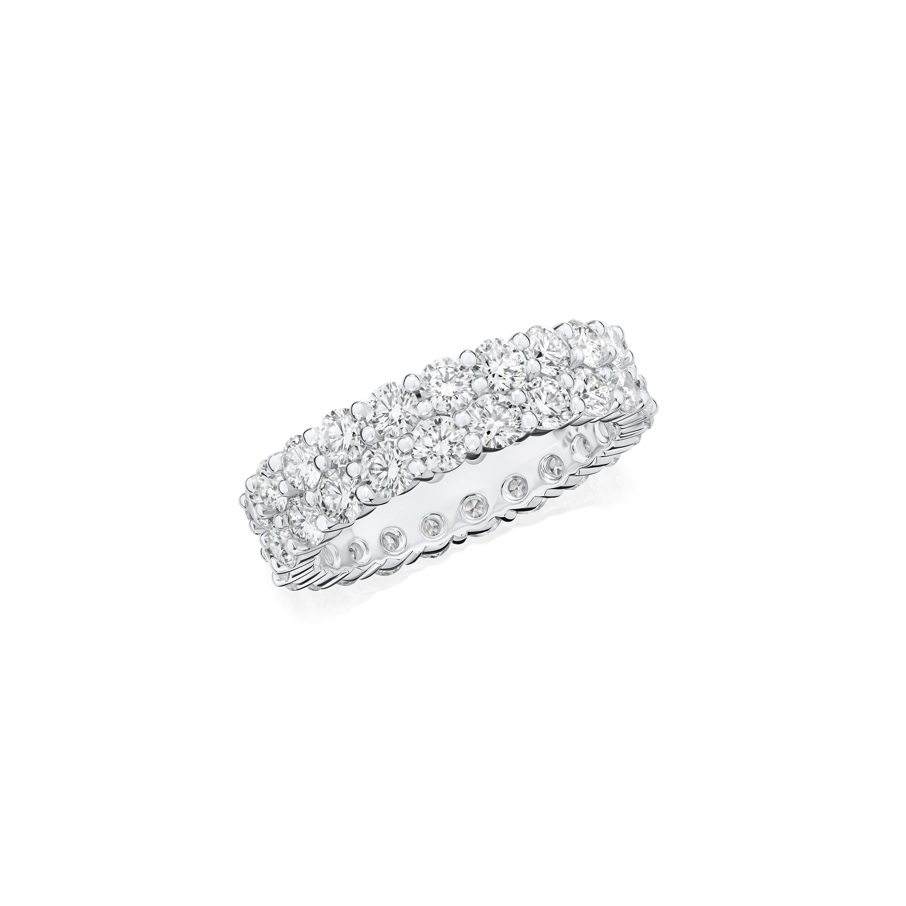 4.33ct Two Row Diamond Wave Ring