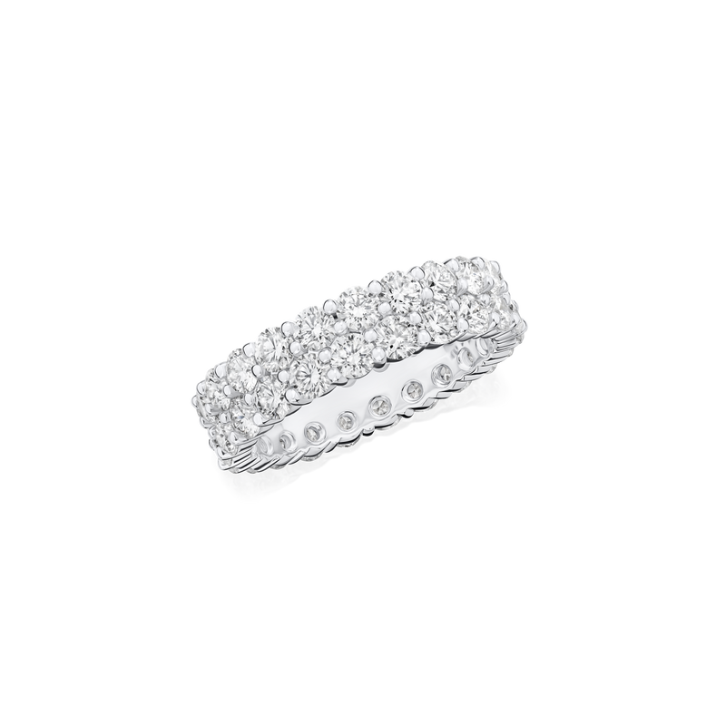 4.33ct Two Row Diamond Wave Ring