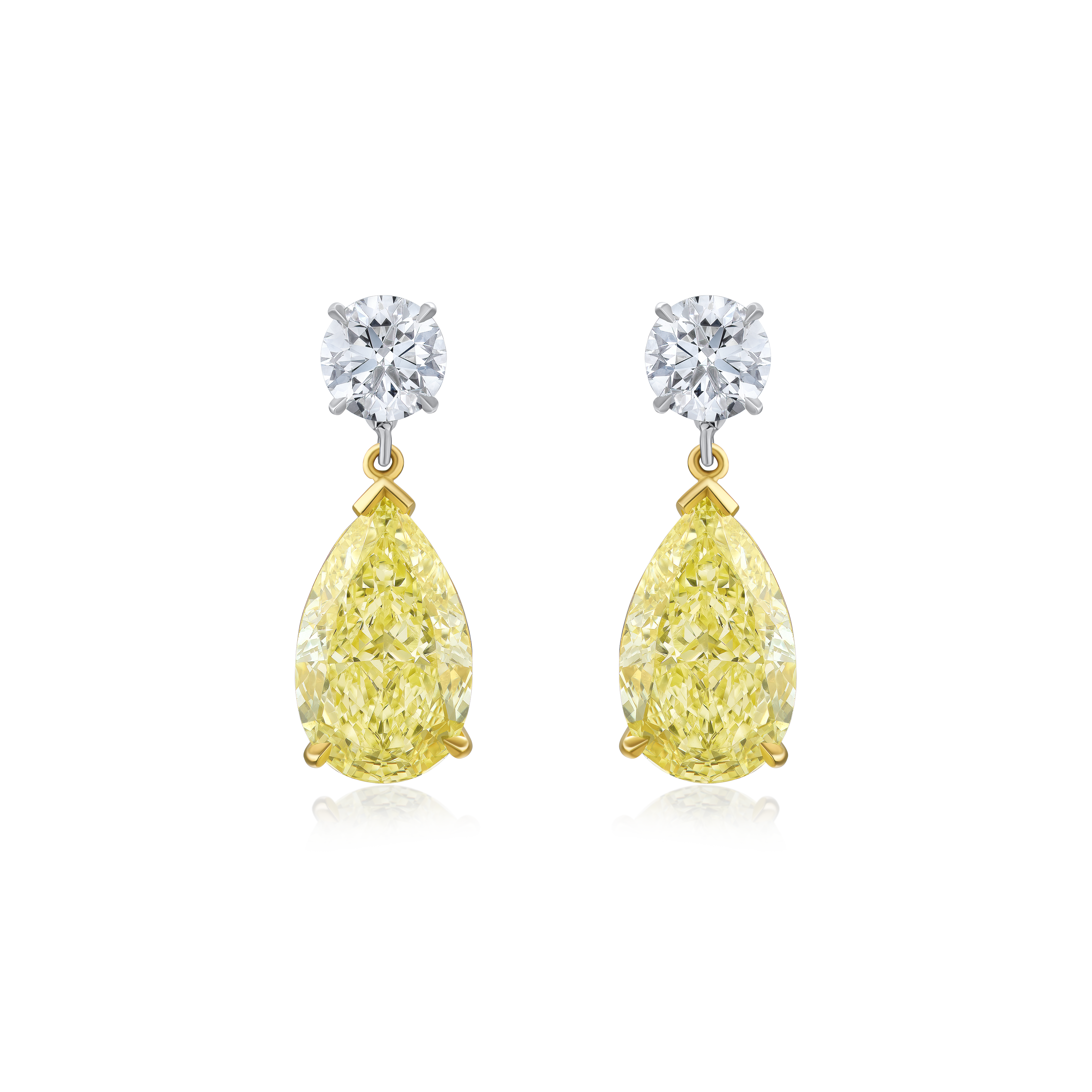 8.17ct Yellow Diamond Slide On/Off Drop Earrings