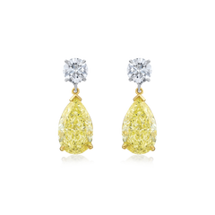 8.17ct Yellow Diamond Slide On/Off Drop Earrings