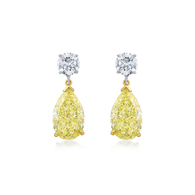 8.17ct Yellow Diamond Slide On/Off Drop Earrings