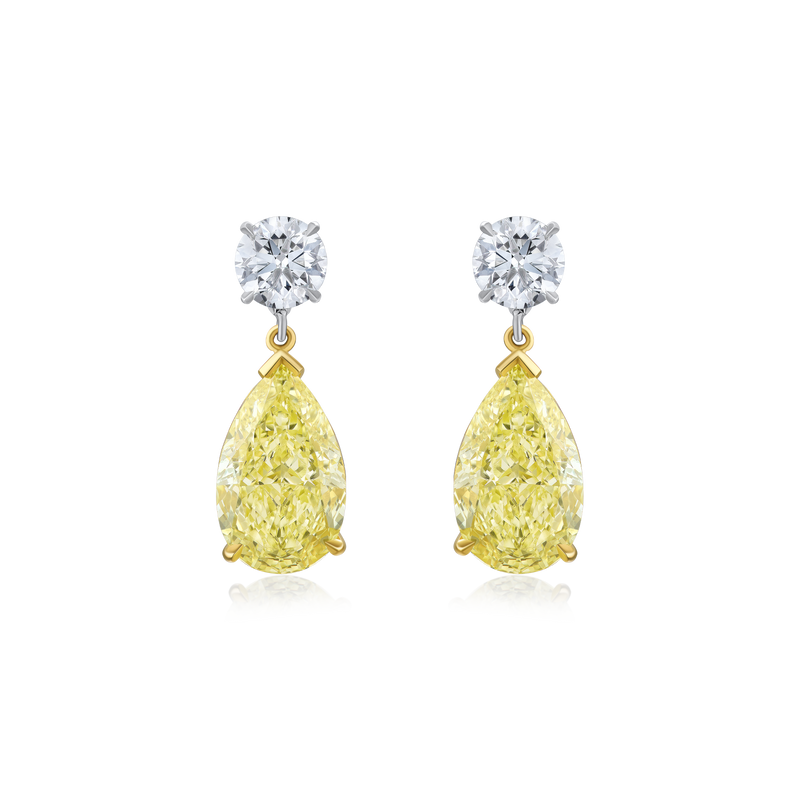 8.17ct Yellow Diamond Slide On/Off Drop Earrings