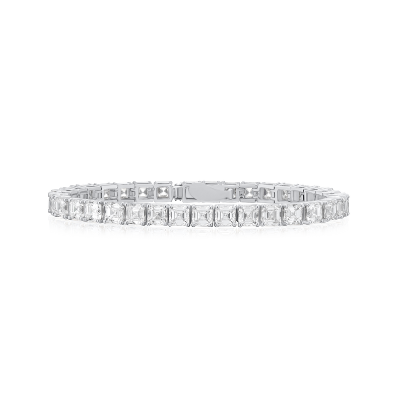18.27ct Asscher Cut Diamond Line Bracelet