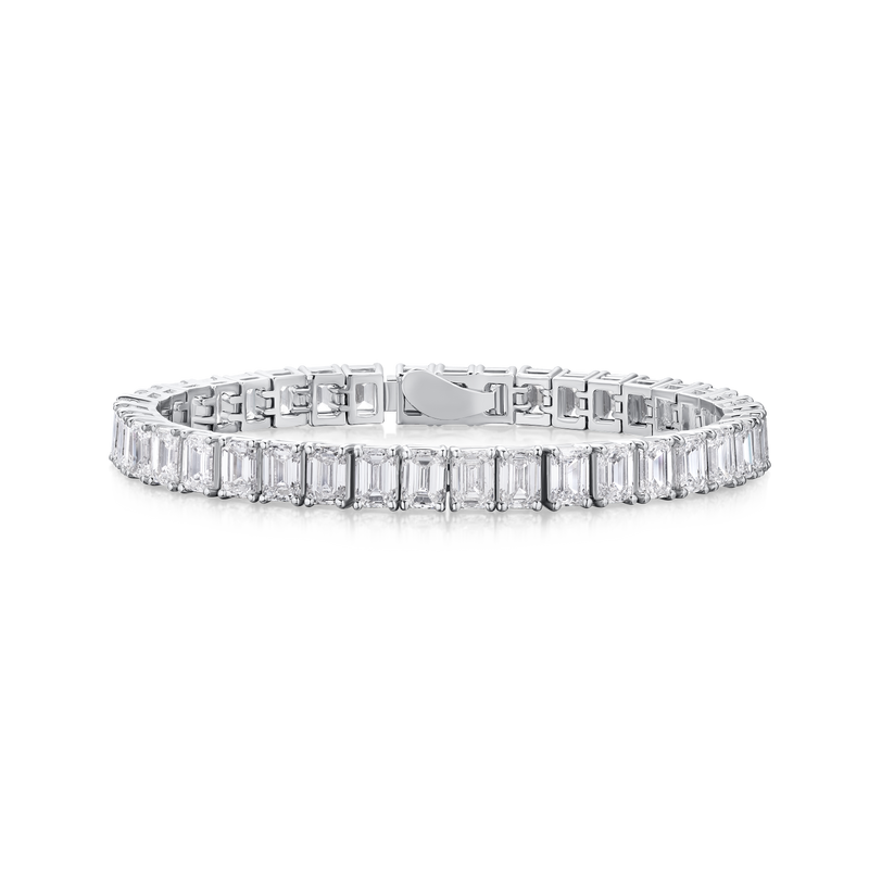 20.28cts Emerald Cut Diamond Line Bracelet