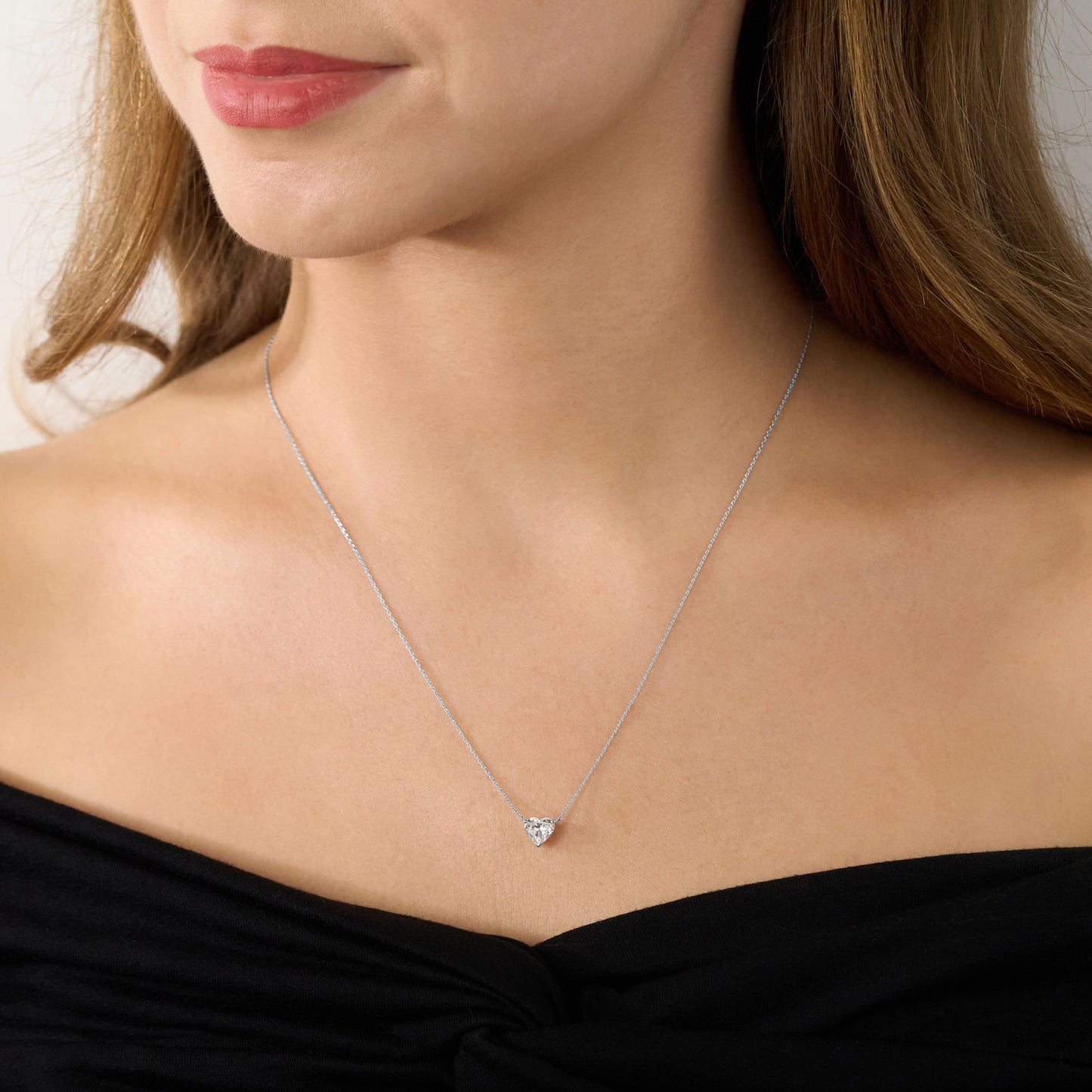 0.90ct Heart Cut Diamond Solitaire Pendant