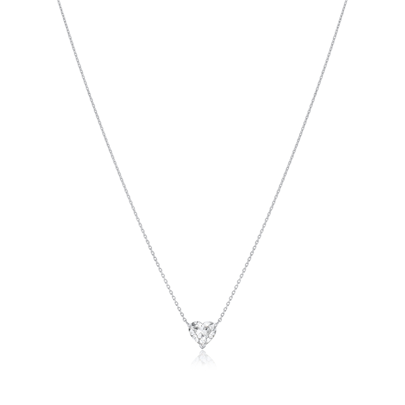 0.90ct Heart Cut Diamond Solitaire Pendant