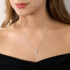 0.80ct Pear and Round Brilliant Cut Diamond Pendant