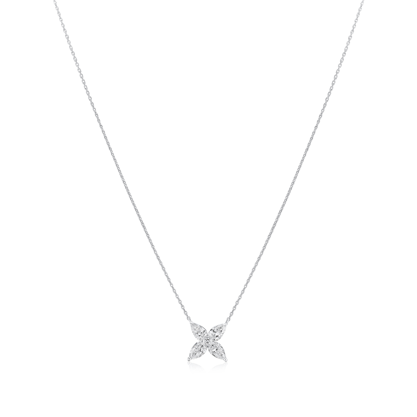 0.80ct Pear and Round Brilliant Cut Diamond Pendant