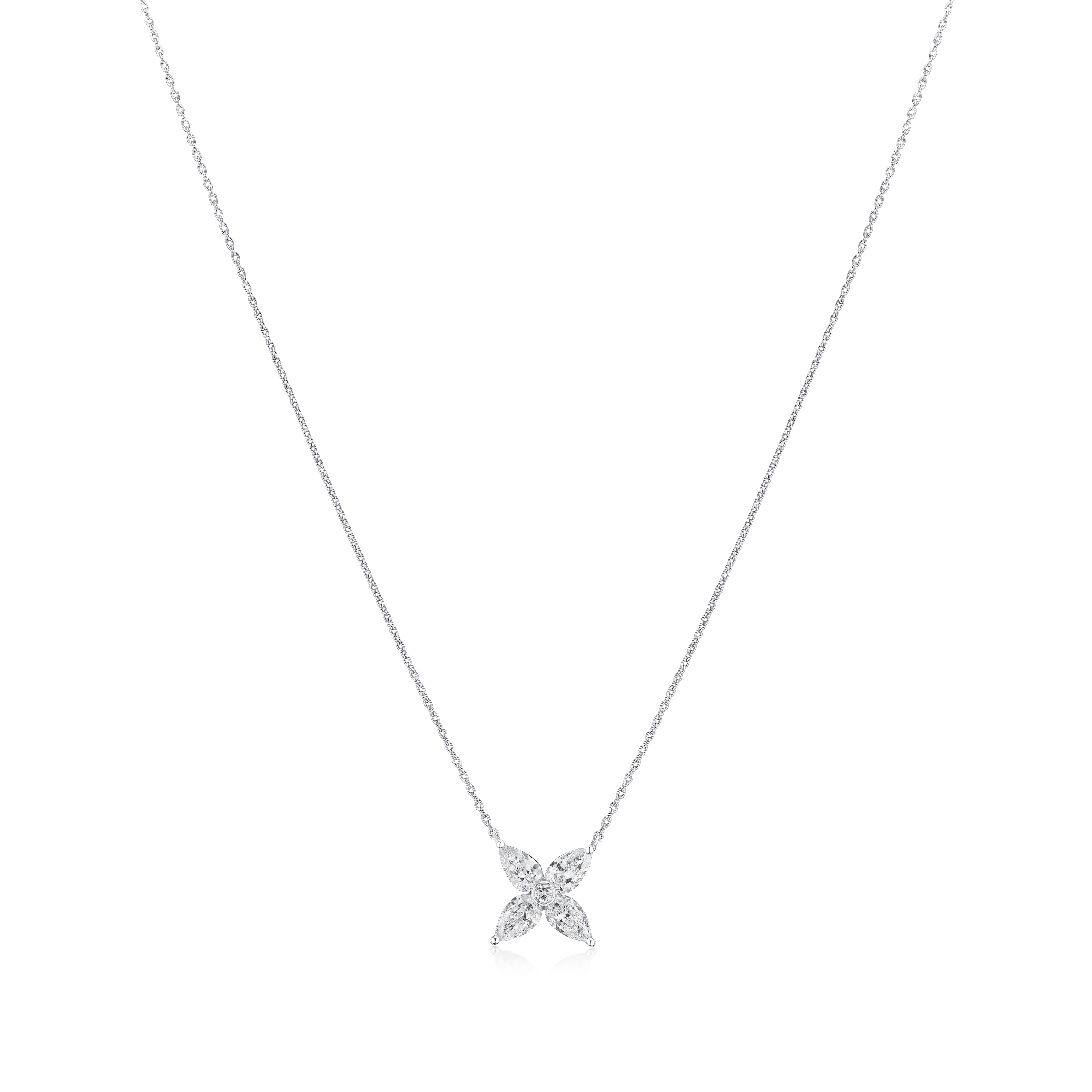 0.80ct Pear and Round Brilliant Cut Diamond Pendant