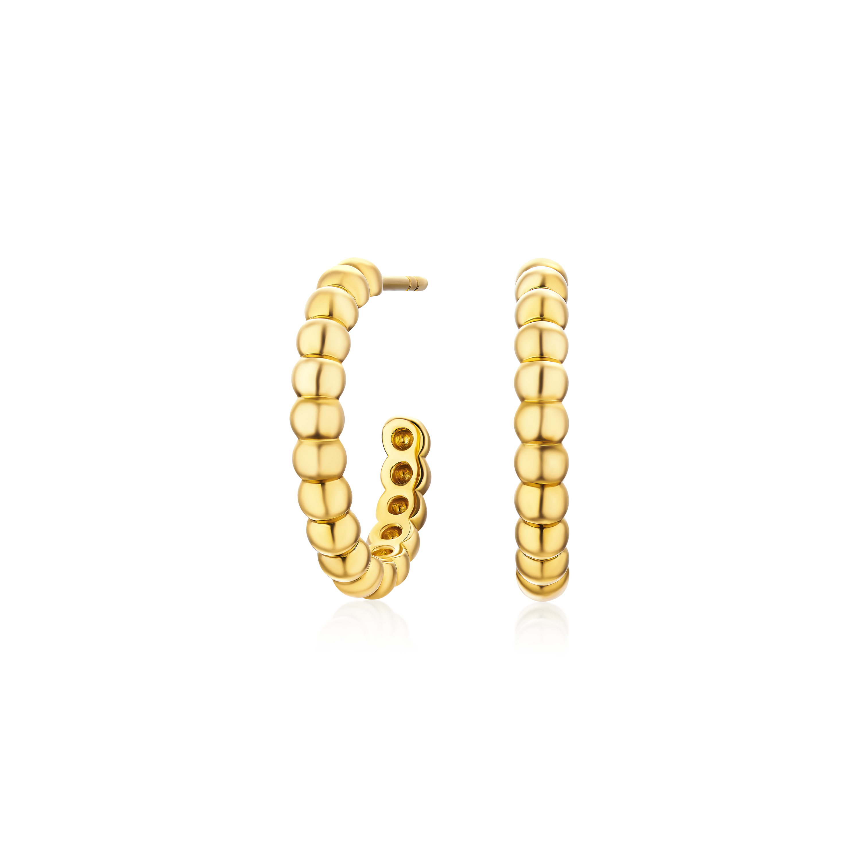 9ct Yellow gold Bead Hoop Earrings