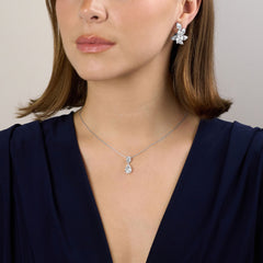 Pear and Marquise Cut Diamond Cluster Earrings