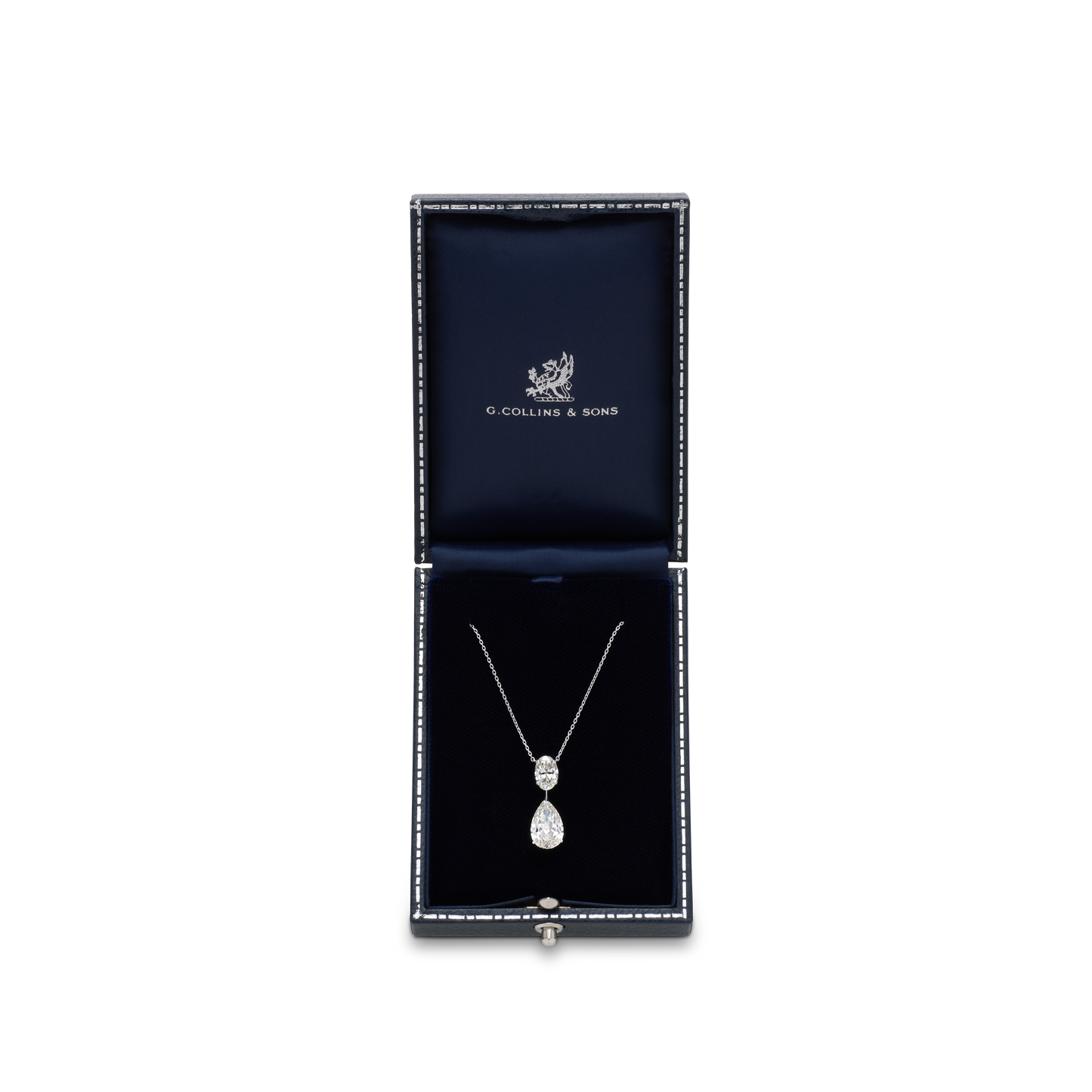 3.02ct Pear and Oval Diamond Drop Pendant