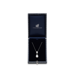 3.02ct Pear and Oval Diamond Drop Pendant