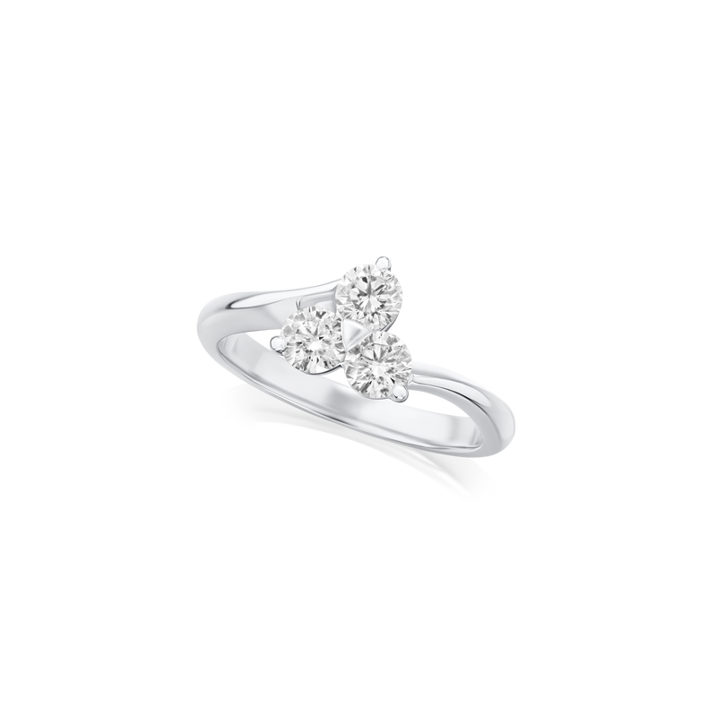Trefoil Collection 0.65ct Diamond Platinum Ring