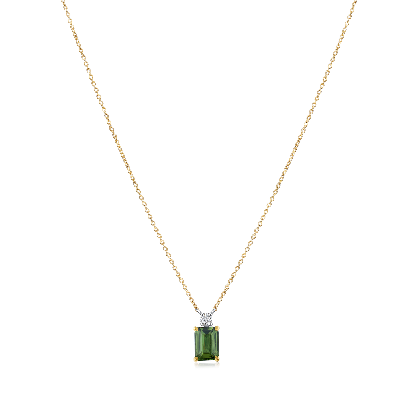 2.02ct Green Sapphire and Diamond Pendant