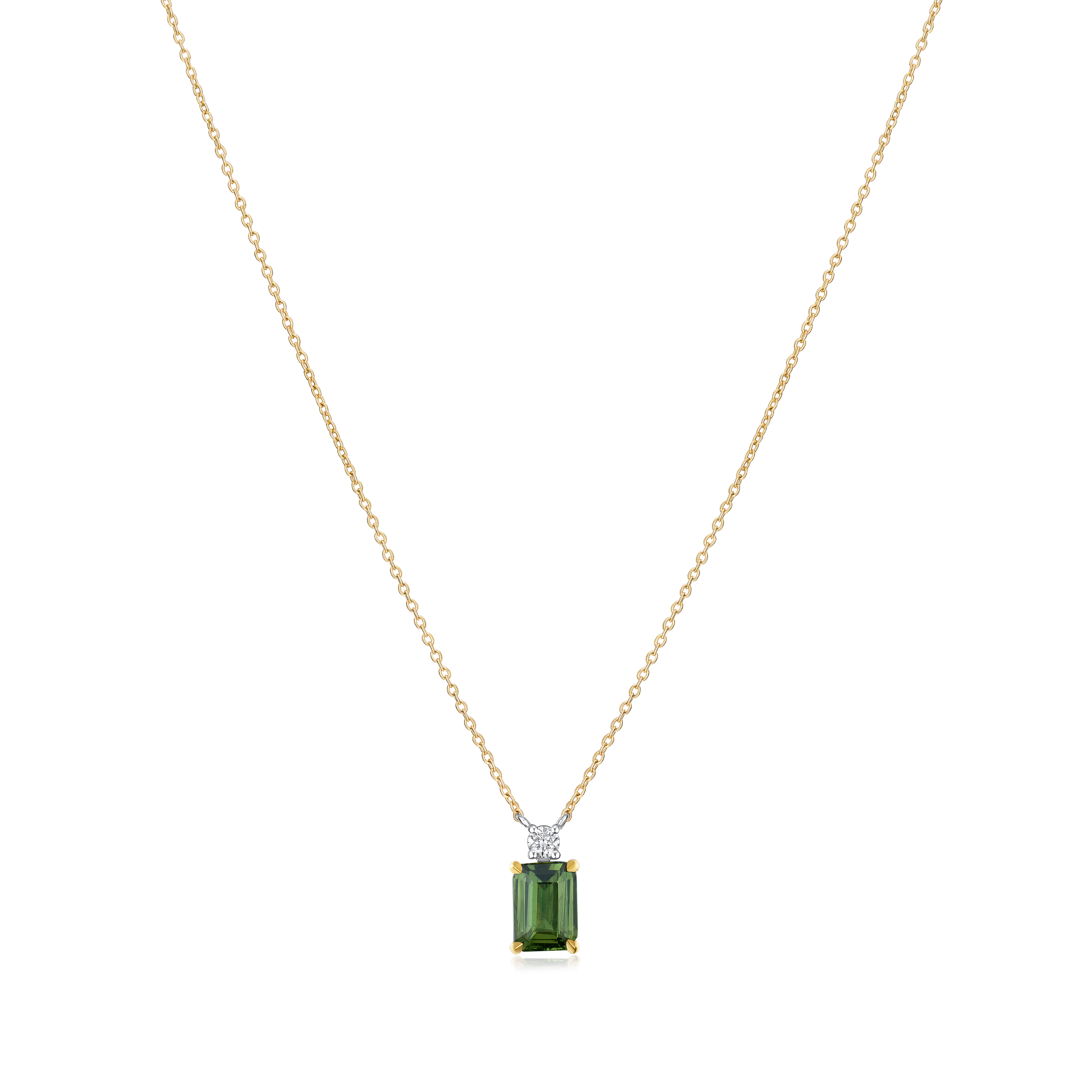 2.02ct Green Sapphire and Diamond Pendant
