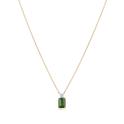 2.02ct Green Sapphire and Diamond Pendant