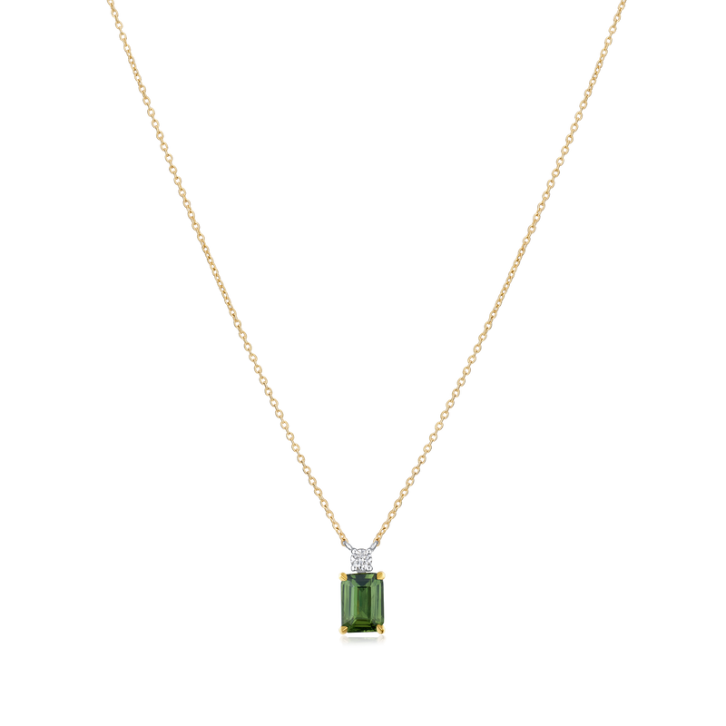2.02ct Green Sapphire and Diamond Pendant