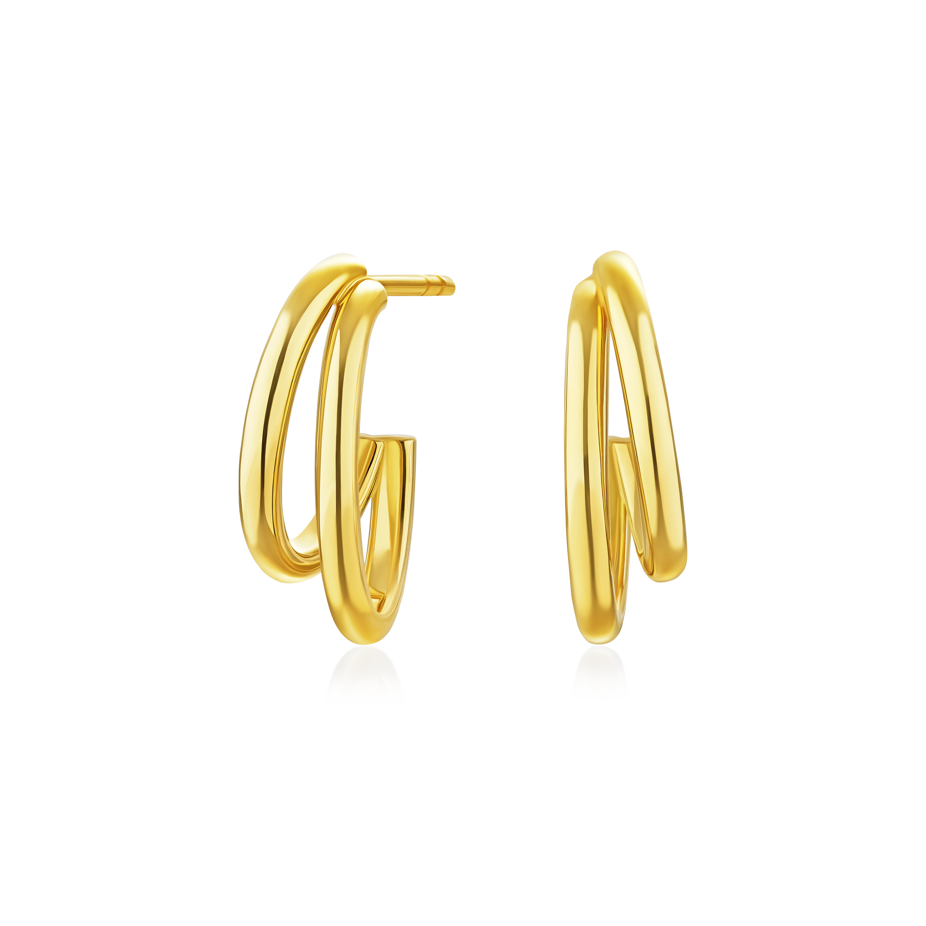 18ct Yellow Gold Double Hoop Earrings