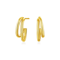 18ct Yellow Gold Double Hoop Earrings
