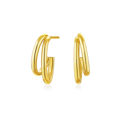 18ct Yellow Gold Double Hoop Earrings