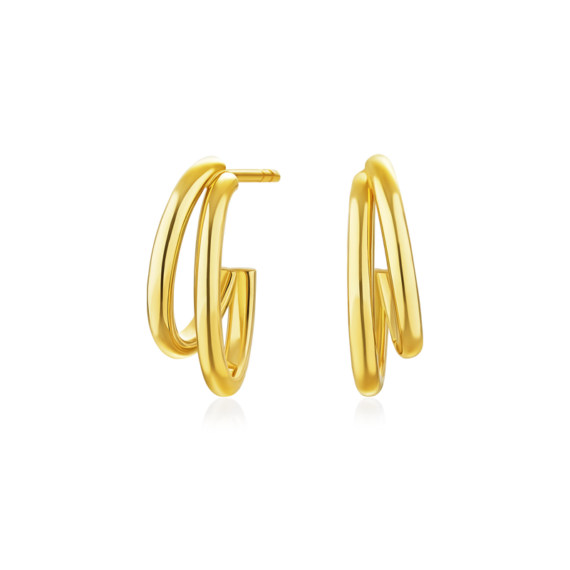 18ct Yellow Gold Double Hoop Earrings