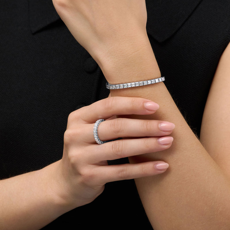 8.00ct Asscher Cut Diamond Line Bracelet